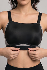 Zelocity High Impact Quick Dry Padded Sports Bra - Jet Black — thumbnail 4